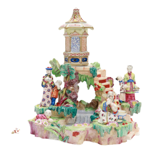 Antique Old Paris / Vieux Porcelain Figural Chinoiserie Centerpiece