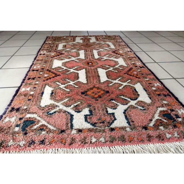 Handmade vintage Persian Hamadan rug with medallion design. The rug is in original good condition from the end of 20th...