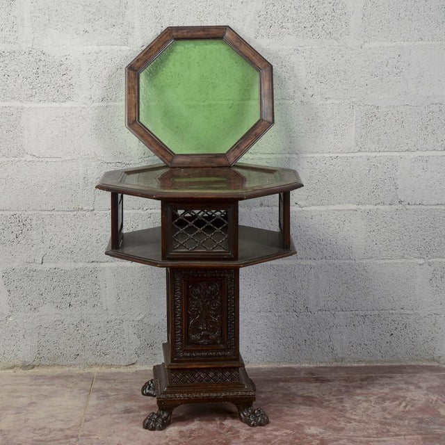 AntiqueMaggini Swivel Coffee Table with Removable Glass Top, 1800s For Sale - Image 9 of 18