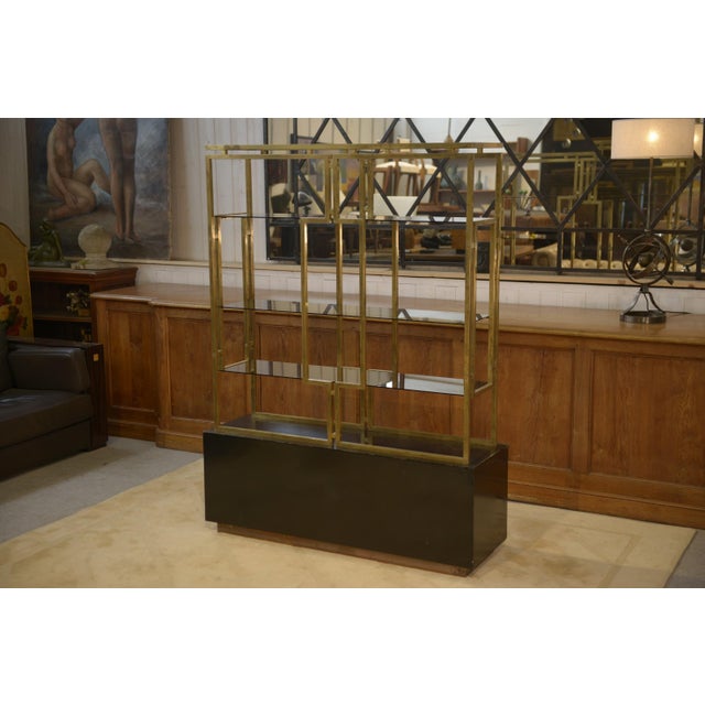 Brass, Lacquered Wood and Smoked Glass Shelf from Kim Moltzer, 1970s For Sale - Image 13 of 13