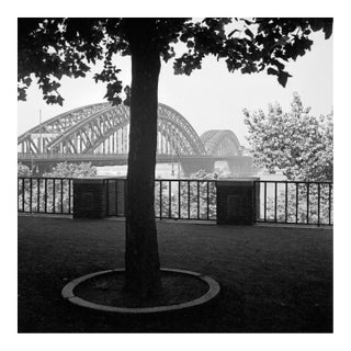Arched Bridge Across the River Rhine at Duesseldorf, Germany 1937 For Sale