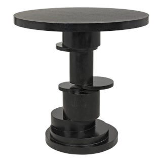 NOIR Hugo Side Table, Hand Rubbed Black For Sale