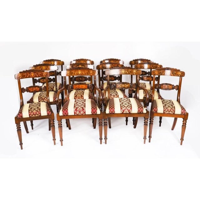 Antique French Louis Revival Dining Table and Chairs in Walnut, 1920s, Set of 13 For Sale - Image 16 of 18