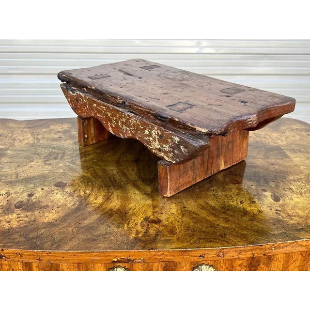 Wood 19th Century Cricket Stool Joined by Wooden Nails For Sale - Image 7 of 10