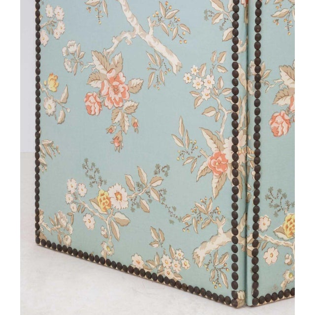 Modern Floral Print Upholstered Three-Panel Floor Screen For Sale - Image 3 of 10