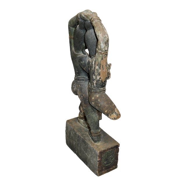 Antique Hand Carved Hindu Wooden Sculpture, Early 1900s For Sale - Image 6 of 7
