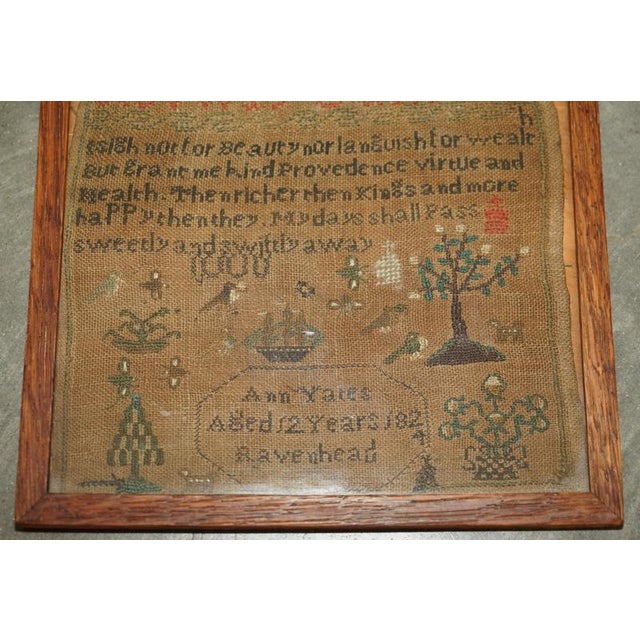 19th Century Antique English Needlework Sampler by Ann Yates, 1824 For Sale - Image 5 of 11