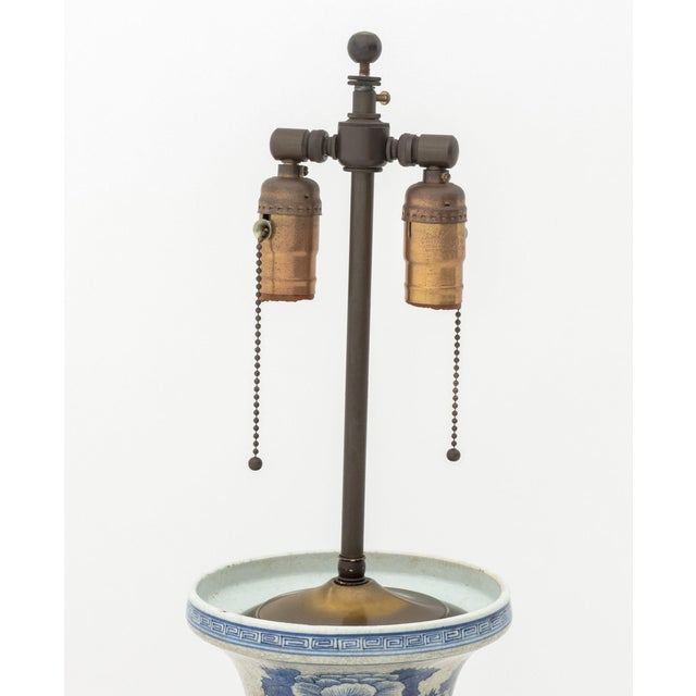 Chinese Chinese Blue and White Porcelain Vase as Lamp For Sale - Image 3 of 7