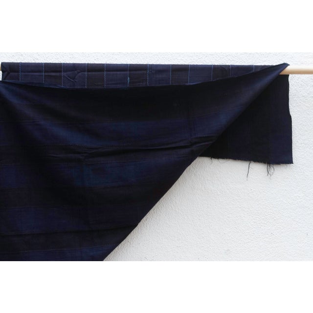 Boho Blue Indigo Mud Cloth For Sale - Image 4 of 5