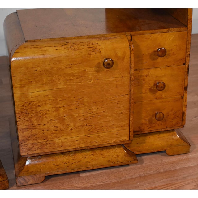 1920s Antique Art Deco Birdseye Maple Nightstands a Pair Chairish