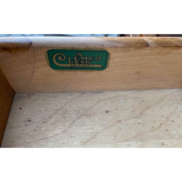 1930s 1940's Clemco Us Military Solid Oak Desk For Sale - Image 5 of 13