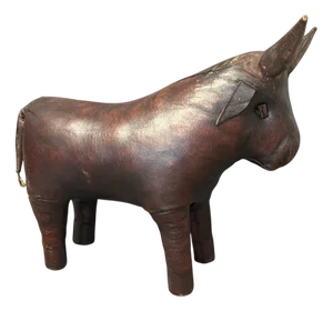 Vintage Leather Bull attributed to Dimitri Omersa for Liberty London, 1965