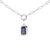 Contemporary 10K White Gold Emerald Cut 6x4 MM Blue Sapphire Solitaire Pendant Necklace - 18 inch For Sale - Image 3 of 5
