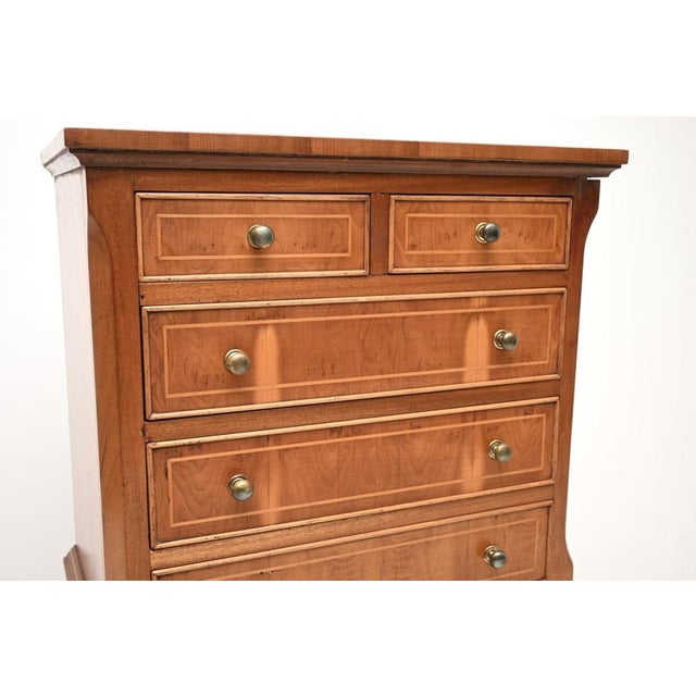Antique Georgian Yew Wood Chest on Chest of Drawers, 1930 For Sale - Image 6 of 9