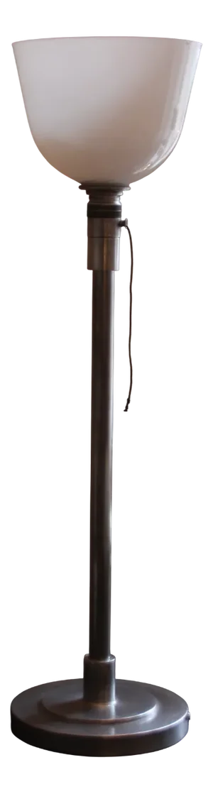 French Art Deco Metal and Opaline Glass Table Lamp from Mazda, 1930s