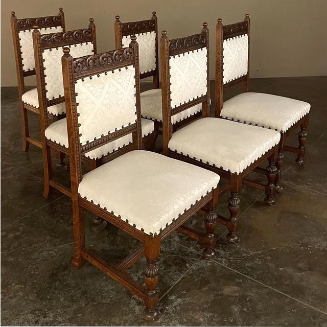 Renaissance Set of Six Antique Renaissance Dining Chairs For Sale - Image 3 of 13