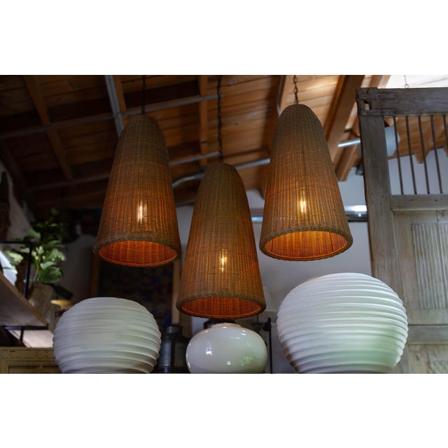 Contemporary Oasis Resin-Woven Indoor-Outdoor Lantern For Sale - Image 3 of 11