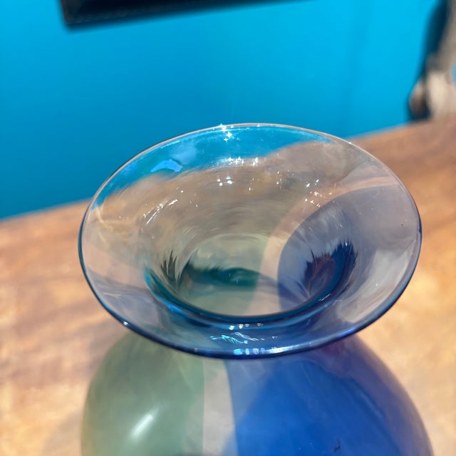 Mid-Century Two-Tone Murano Glass Flask in Green and Blue by Archimede for Seguso, 1950 For Sale - Image 10 of 10