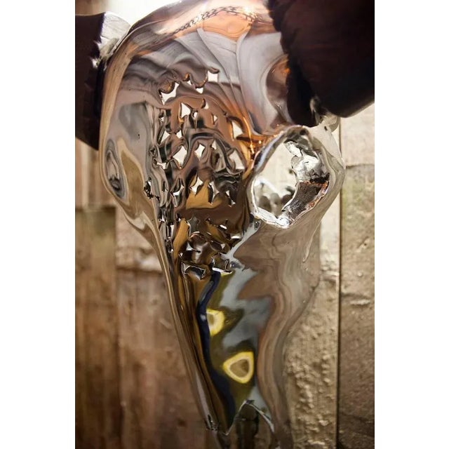 -name of the work: mirror image limited edition of 10 + 2ap -material: mirror polished stainless steel and wénge wooden...