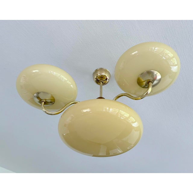 Gold Art Deco Pendant Light in Glass, 1930s For Sale - Image 8 of 18