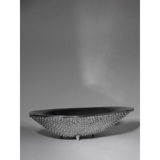 Postmodern Textured Aluminium Bowl on Legs, 1980 For Sale - Image 3 of 6