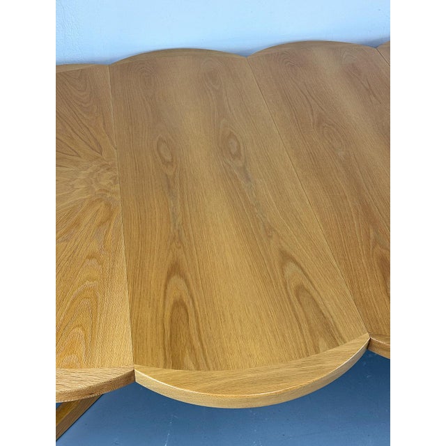 Round Oak Dining Table with Extensions, 1970s For Sale - Image 13 of 18