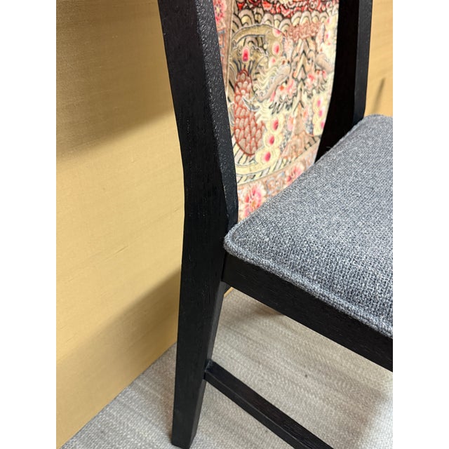 Black International Atelier Upholstered Dora Side Chairs, Pair For Sale - Image 8 of 9