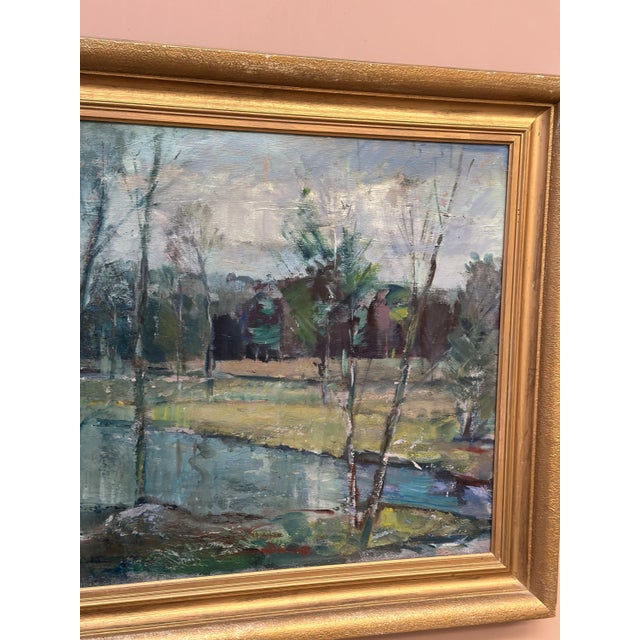 Hugo Carlberg, Obscured by Trees, 1920s-1940s, Oil on Canvas For Sale - Image 10 of 17