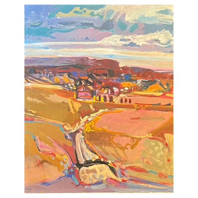 Jean Krille, Landscape 111, Oil on Masonite, 1989 For Sale