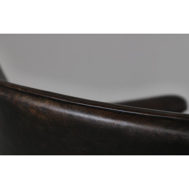 Set of Danish Modern Armchairs in Teakwood & Leather attributed to Larsen & Bender Madsen, 1950s For Sale - Image 12 of 18