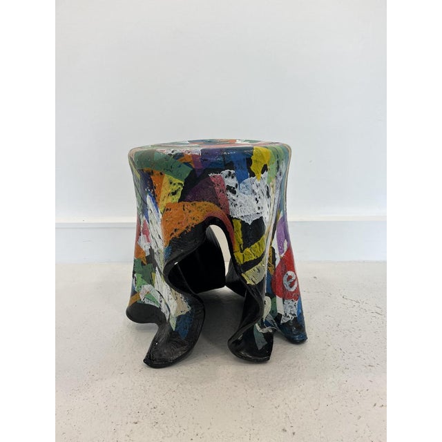 Brown Recycled Plastic Stool from Bar & Knell, 1990 For Sale - Image 8 of 9
