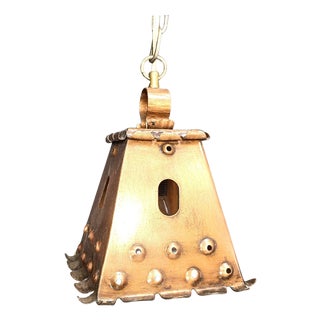 Brutalist Copper Pendant Light, 1970s For Sale