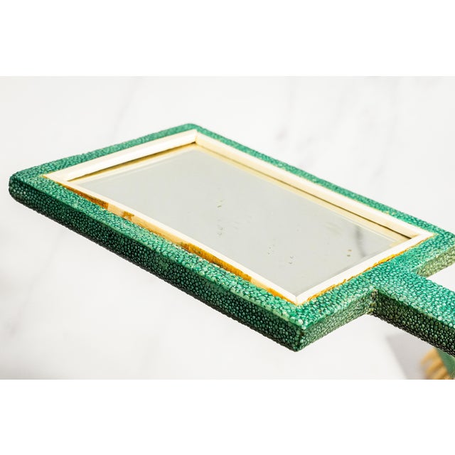 Art Deco Antique Shagreen Dresser Set 5-Piece Vanity Grooming Brush Set For Sale - Image 11 of 18