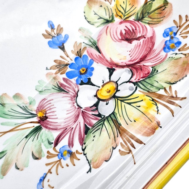 Italian Hand-Painted Porcelain Soup Tureen Set, Octagonal Floral, 16" For Sale - Image 17 of 18