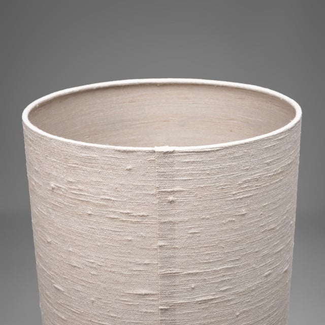 Large French Crystal Table Lamp with Sculptural Base and Silk Shade, 1960s For Sale - Image 6 of 7