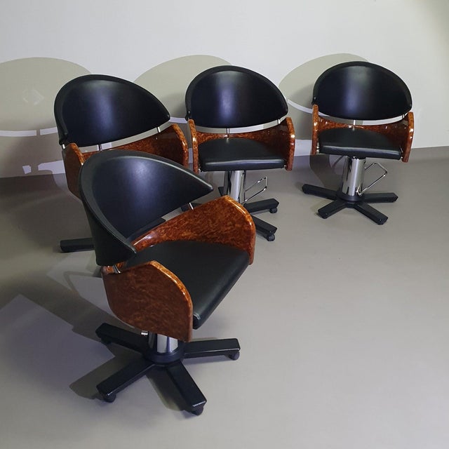 Metal Italian Barber Chairs, 1980s, Set of 4 For Sale - Image 7 of 14