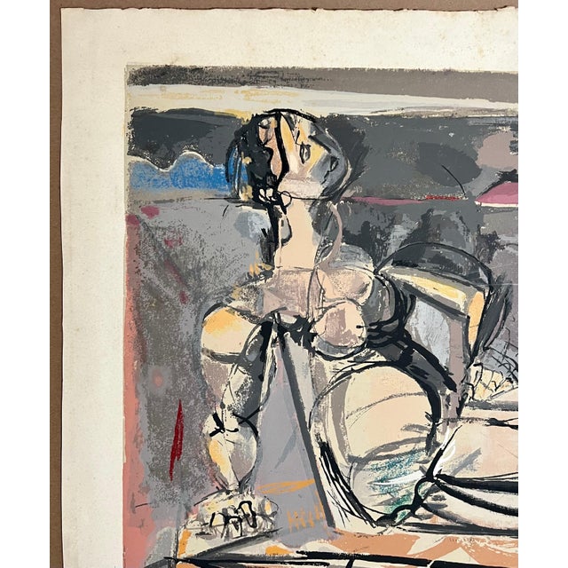 Max Weber, American Modernist Cubist Lithograph Screenprint "Reclining Woman" Max Weber, 1956 For Sale In Miami - Image 6 of 13