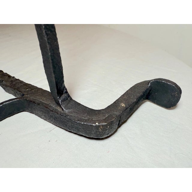 Rare Antique 17th Century Handmade Heavy Wrought Iron Hanging Fireplace Trivet For Sale In New York - Image 6 of 11