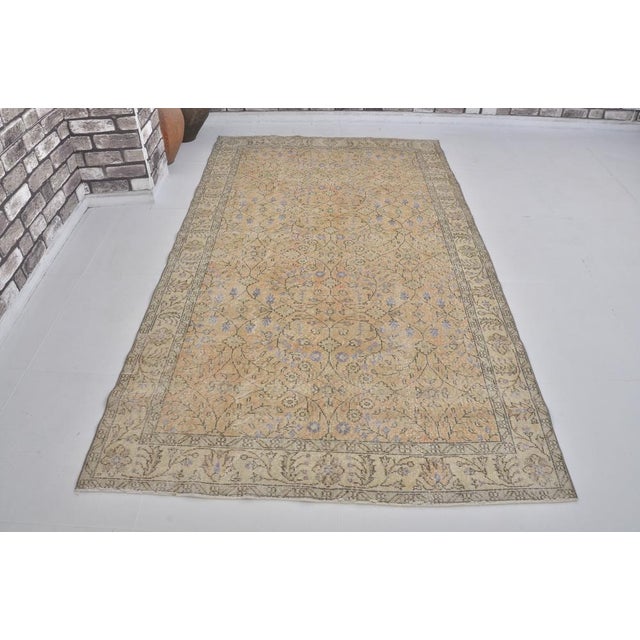 Textile Hand-Knotted Oushak Rug For Sale - Image 7 of 9