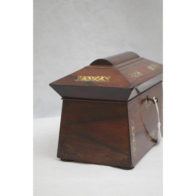 Regency Sarcophagus Jewellery Box in Rosewood, 1820 For Sale - Image 9 of 10