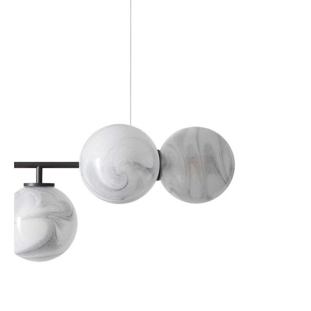 Mid-Century Modern Starburst Chandelier in Black Metal & Glass from Cassina For Sale - Image 6 of 10