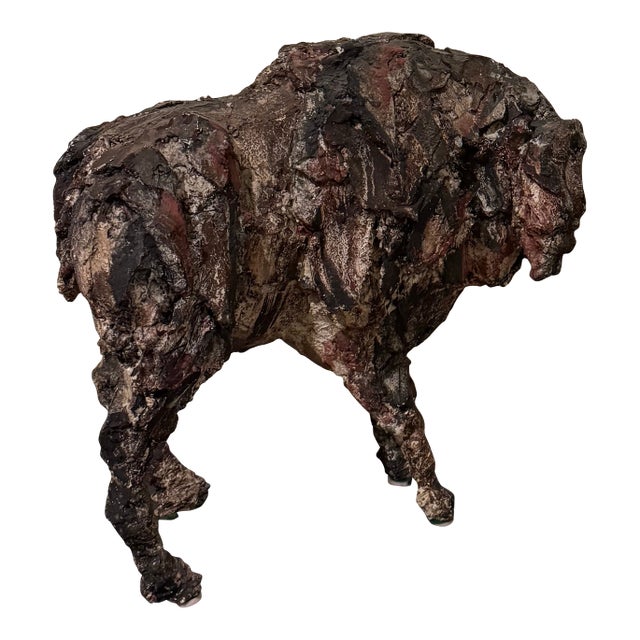 Brutalist Modernism Siri Hollander Mixed Media Buffalo For Sale