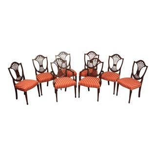 Stickley Hepplewhite Style Vintage Set of Eight Shield Back Dining Chairs For Sale