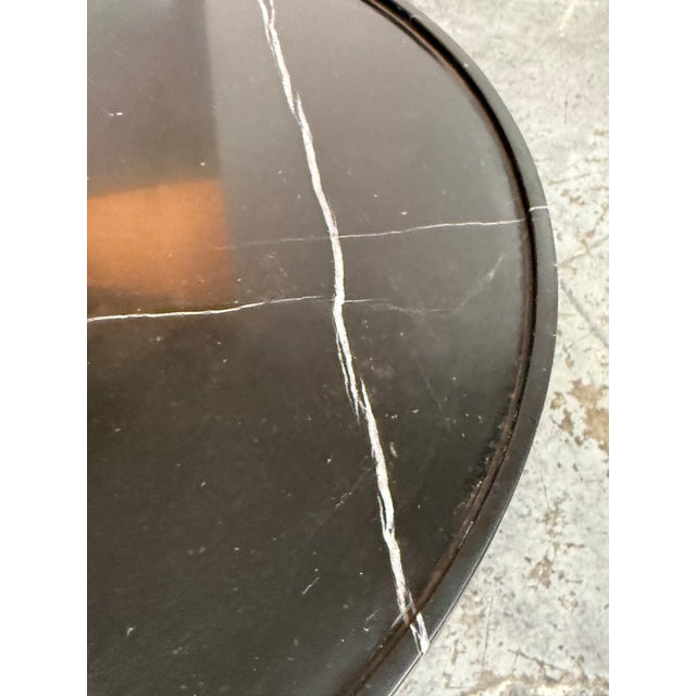 Stone Michael Oren Designs Marquina Marble Pedestal Side Table For Sale - Image 7 of 12