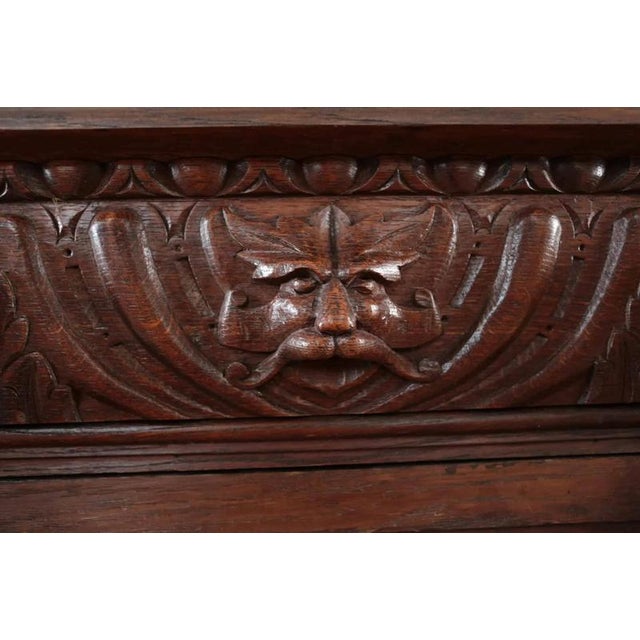 2000 - 2009 Neo-Renaissance Oak Double-Sided Writing Desk For Sale - Image 5 of 8