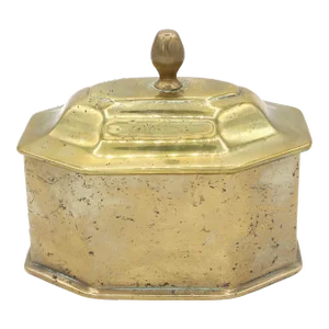 Mid-Late 18th Century English Cast Brass Tobacco Box
