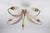 Mid-century brass and glass 5-arm sputnik chandelier, 1960s. This decorative ceiling light has a lively asymmetrical...