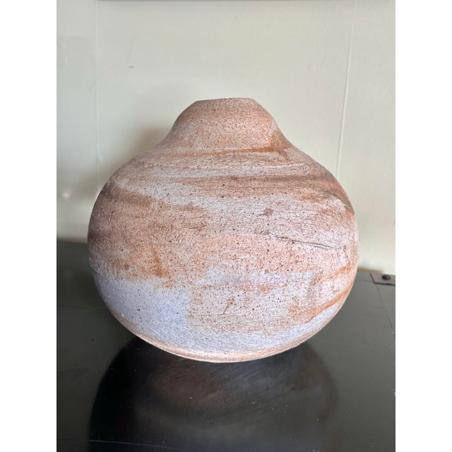 Rustic Vintage Earth Toned Studio Pottery Vase For Sale - Image 3 of 7