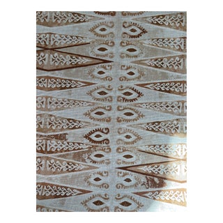 Botanical Trading Fabric Mini Zig in Chestnut Linen Fabric 1 3/8 Yards For Sale
