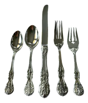 1980s Fb Rogers & Sons "French Rose" After Francis I Silver Plated Flatware Service for 10 With Serving Pieces – 55 Pieces
